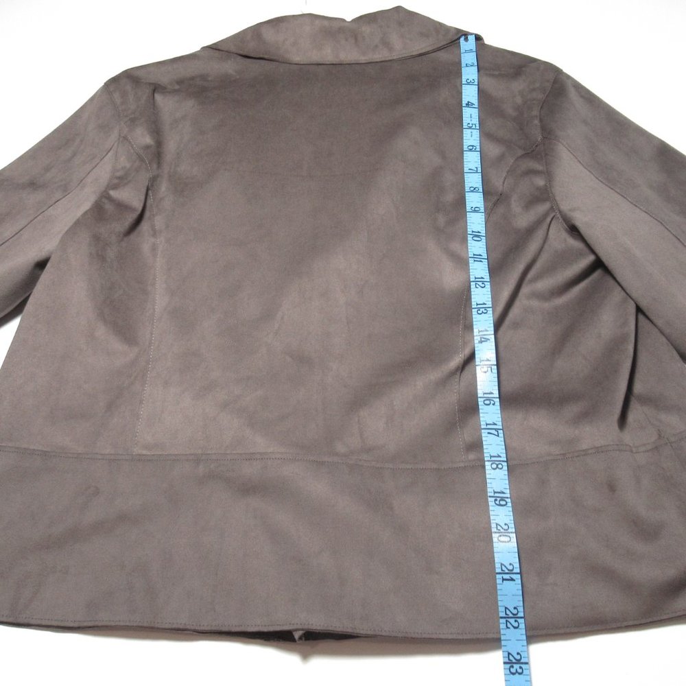Anthropologie Hutch Vegan Faux Suede Moto Jacket Brown Gray - XL - Picture 8 of 12